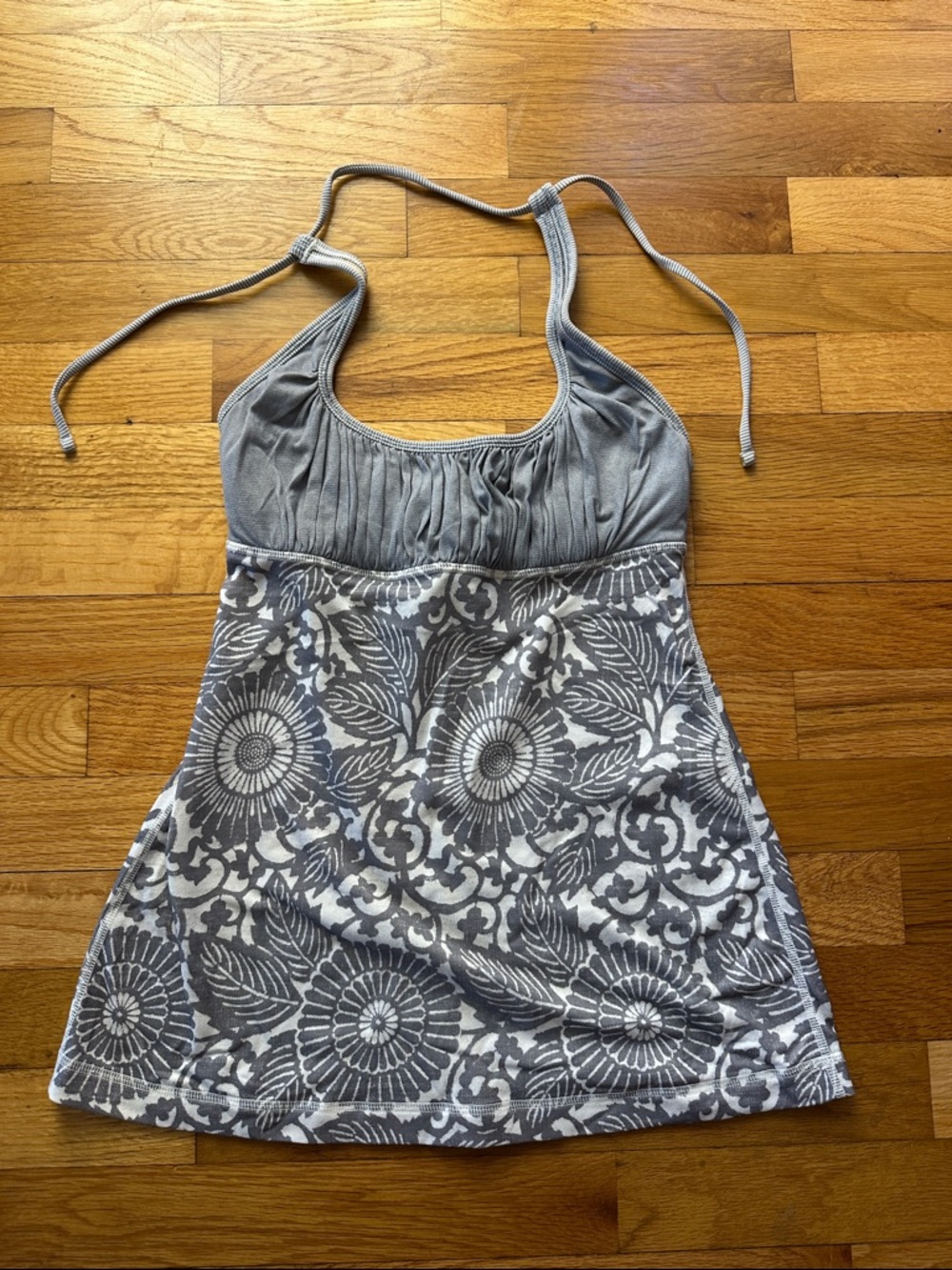 lululemon athletica Gray Floral Halter Tank